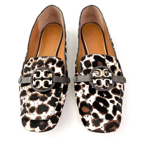 TORY BURCH | | Metal Miller Leopard Loafer 15mm Printed Baby HairCalf Cream 7.5 - Picture 5 of 15